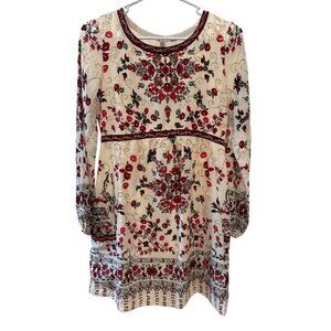 Free People Russian Doll Long Sleeve Boho Floral Embroidered Size 2, NWT